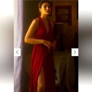 Hutch By Anthropologie Ruby Satin Maxi Wrap Dress Size Medium